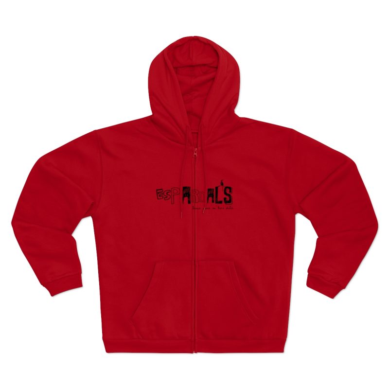 Sudadera capucha con cremallera premium - Rojo - Espardals — Bona cosa m’has dita
