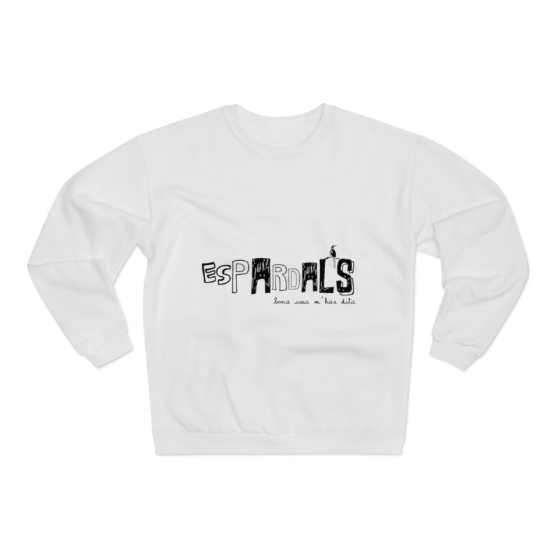 Sudadera cuello redondo premium - Blanco - Espardals — Bona cosa m’has dita