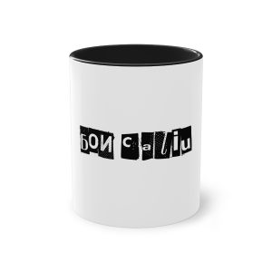 Taza bicolor - Negro - Camiseta «Bon caliu»