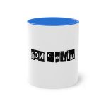 Taza bicolor - Azul Cambridge - Camiseta «Bon caliu»