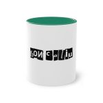 Taza bicolor - Verde oscuro - Camiseta «Bon caliu»