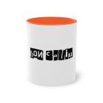 Taza bicolor - Naranja - Camiseta «Bon caliu»