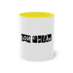 Taza bicolor - Amarillo - Camiseta «Bon caliu»