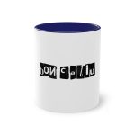 Taza bicolor - Azul oscuro - Camiseta «Bon caliu»