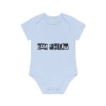 Body bebe manga corta organico - Azul empolvado - Camiseta «Bon caliu» Body bebe manga corta organico - Azul empolvado - Camiseta «Bon caliu»