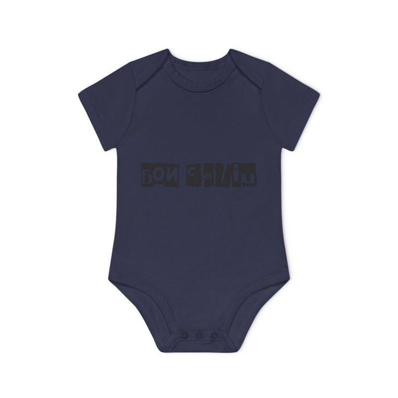 Body bebe manga corta organico - Azul marino nautico - Camiseta «Bon caliu»