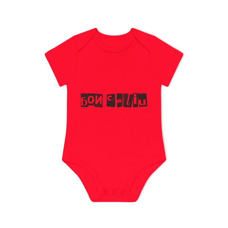 Body bebe manga corta organico - Rojo - Camiseta «Bon caliu»