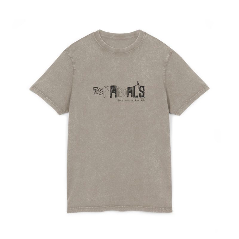 Camiseta lavado acido cuello redondo - Caqui oscuro - Espardals — Bona cosa m’has dita