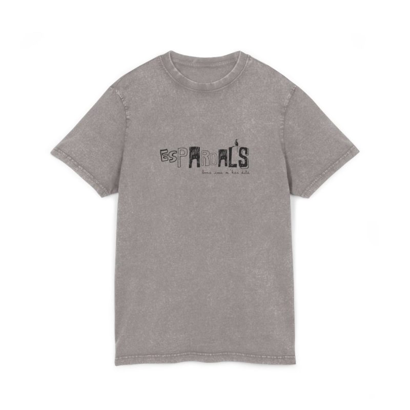 Camiseta lavado acido cuello redondo - Gris asfalto - Espardals — Bona cosa m’has dita