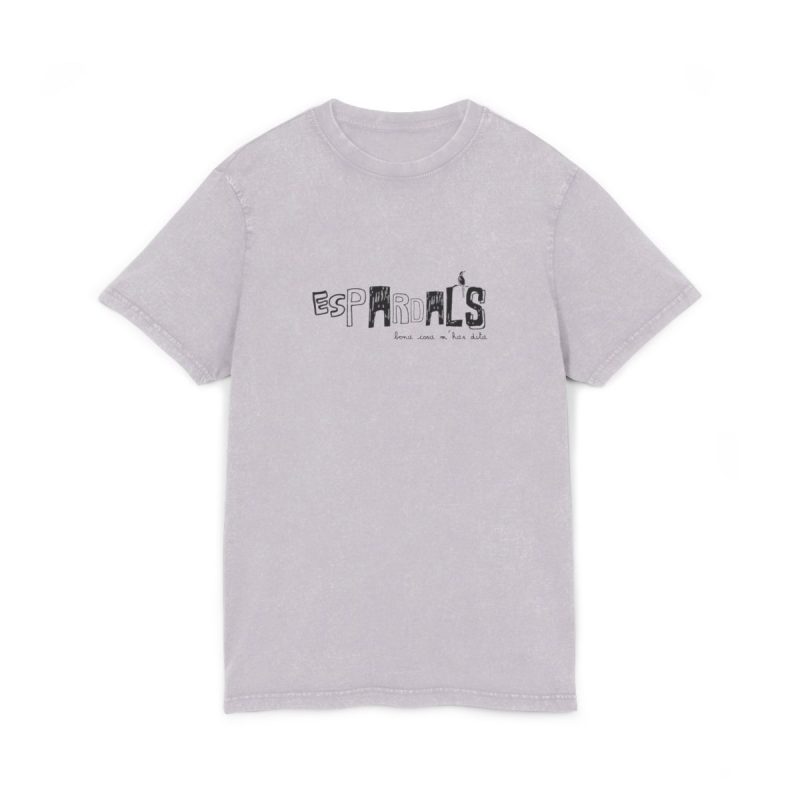 Camiseta lavado acido cuello redondo - Lila suave - Espardals — Bona cosa m’has dita