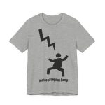 Camiseta jersey manga corta - Gris jaspeado - Mal no et toqui un llamp Camiseta jersey manga corta - Gris jaspeado - Mal no et toqui un llamp