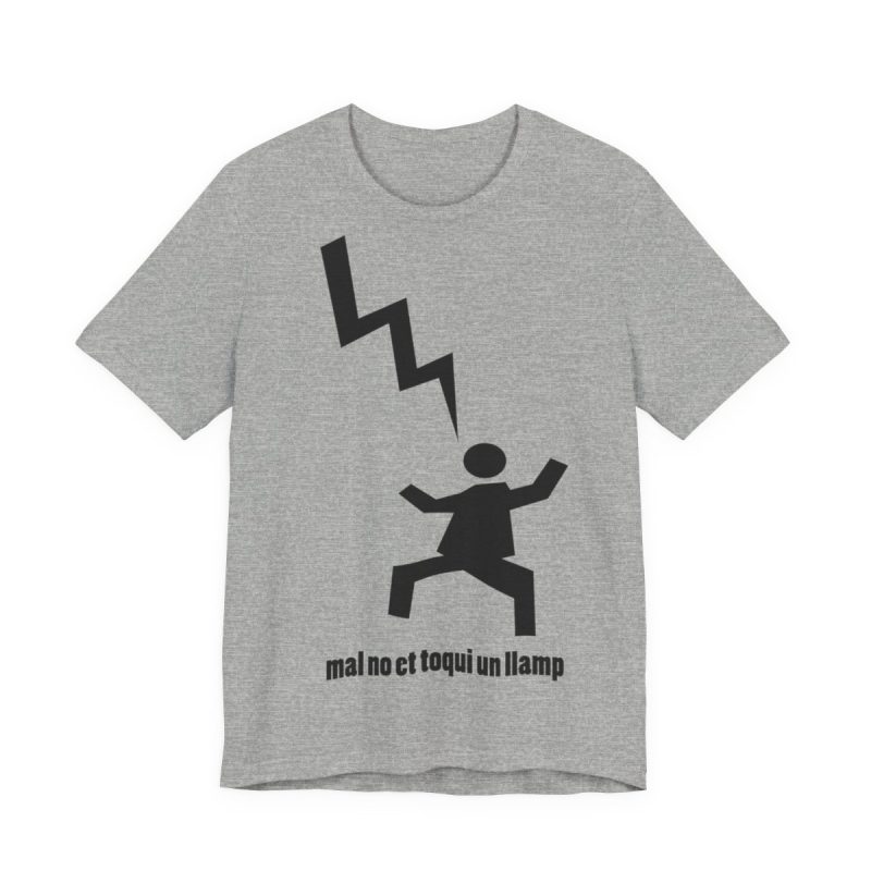 Camiseta jersey manga corta - Gris jaspeado - Mal no et toqui un llamp Camiseta jersey manga corta - Gris jaspeado - Mal no et toqui un llamp