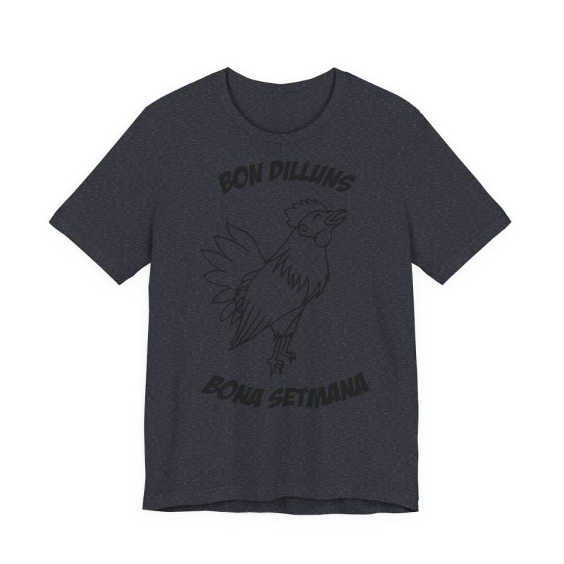 Camiseta jersey manga corta - Azul marino jaspeado - Camiseta «Bon dilluns, bona setmana»