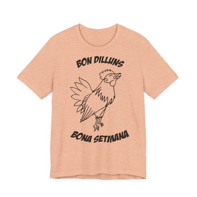 Camiseta jersey manga corta - Melocoton jaspeado - Camiseta «Bon dilluns, bona setmana»