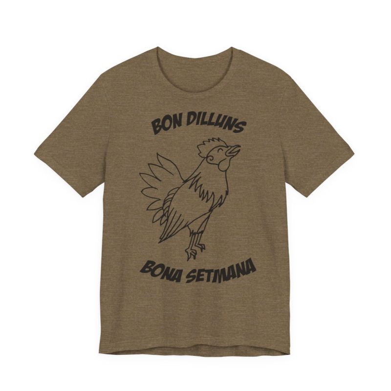 Camiseta jersey manga corta - Verde oliva jaspeado - Camiseta «Bon dilluns, bona setmana»