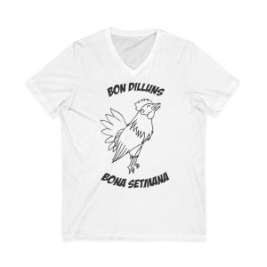 Camiseta cuello de pico - Blanco - Camiseta «Bon dilluns, bona setmana»