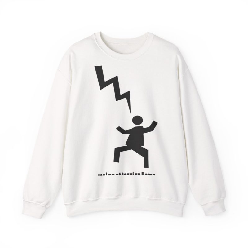 Sudadera cuello redondo - Blanco - Mal no et toqui un llamp