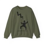 Sudadera cuello redondo - Verde militar - Mal no et toqui un llamp Sudadera cuello redondo - Verde militar - Mal no et toqui un llamp