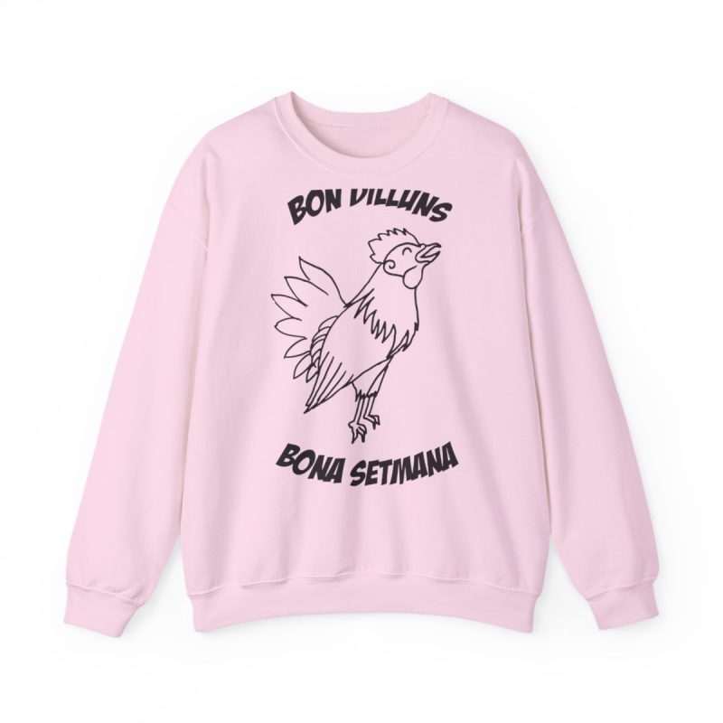 Sudadera cuello redondo - Rosa claro - Camiseta «Bon dilluns, bona setmana»