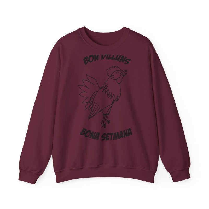 Sudadera cuello redondo - Granate - Camiseta «Bon dilluns, bona setmana»