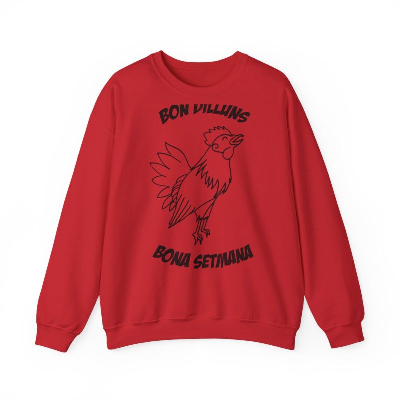Sudadera cuello redondo - Rojo - Camiseta «Bon dilluns, bona setmana»