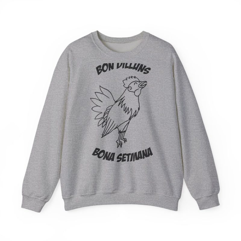 Sudadera cuello redondo - Gris deportivo - Camiseta «Bon dilluns, bona setmana»