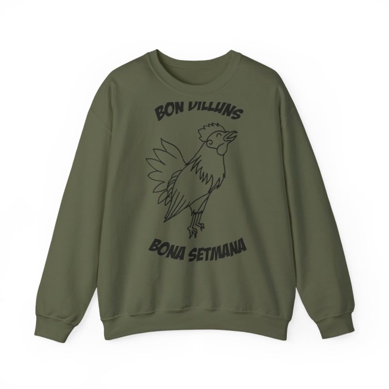 Sudadera cuello redondo - Verde militar - Camiseta «Bon dilluns, bona setmana»