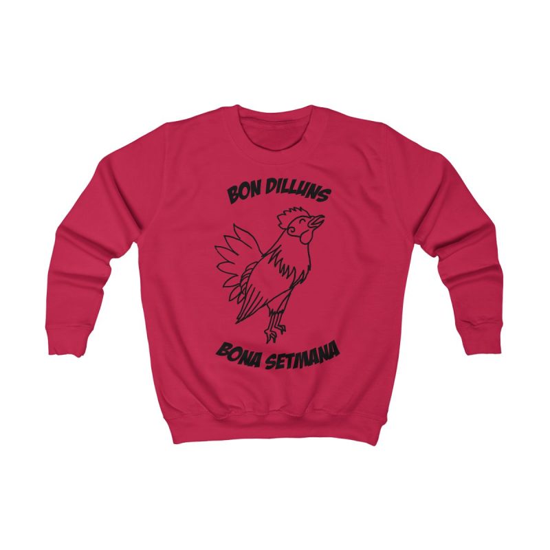 Sudadera infantil - Rojo fuego - Camiseta «Bon dilluns, bona setmana»