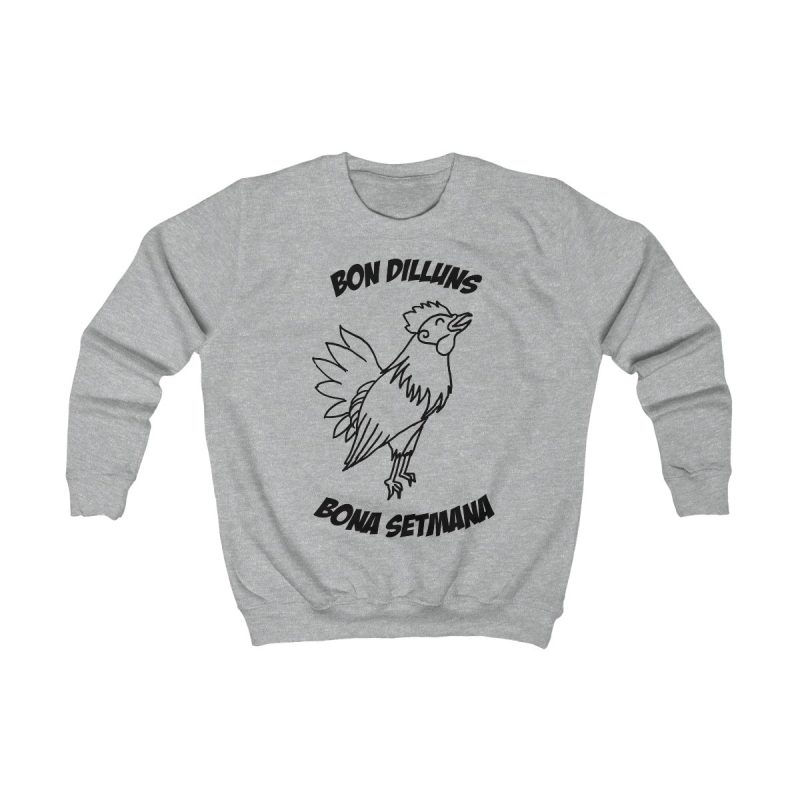 Sudadera infantil - Gris jaspeado claro - Camiseta «Bon dilluns, bona setmana»