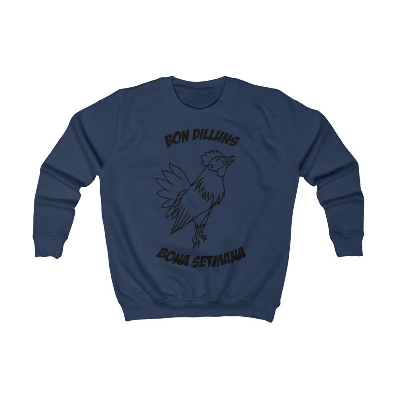 Sudadera infantil - Azul marino Oxford - Camiseta «Bon dilluns, bona setmana»