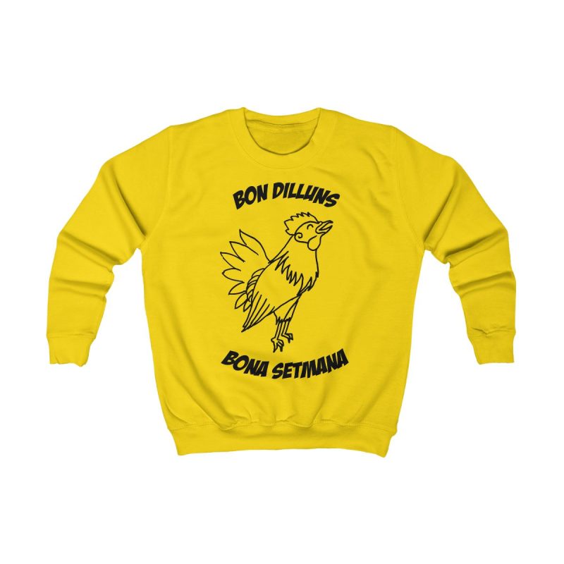 Sudadera infantil - Amarillo sol - Camiseta «Bon dilluns, bona setmana»