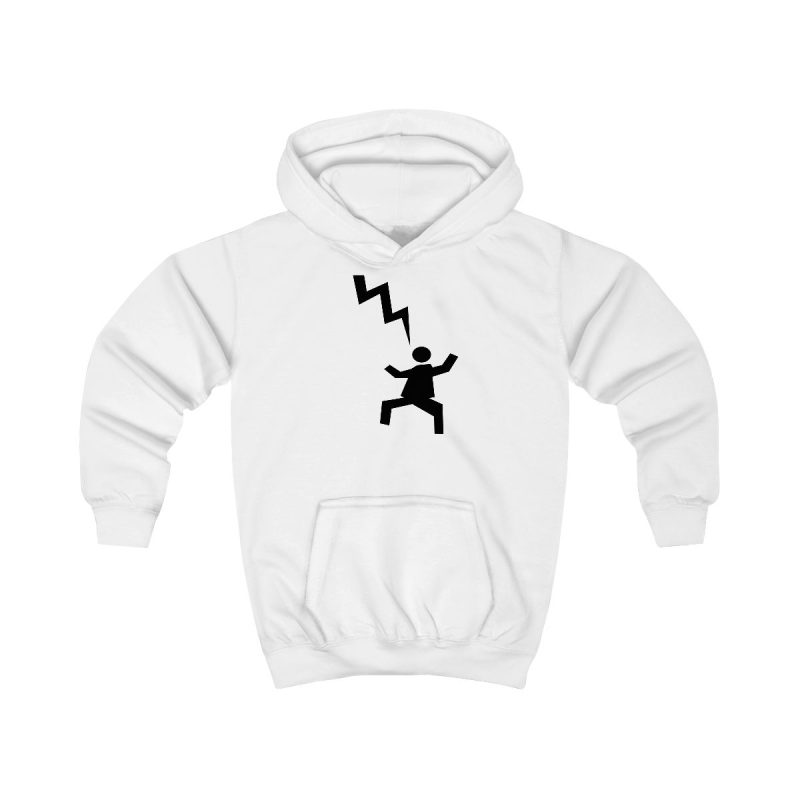 Sudadera con capucha infantil - Blanco artico - Mal no et toqui un llamp Sudadera con capucha infantil - Blanco artico - Mal no et toqui un llamp
