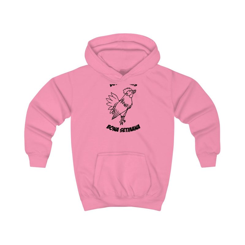 Sudadera con capucha infantil - Rosa algodon de azucar - Camiseta «Bon dilluns, bona setmana»