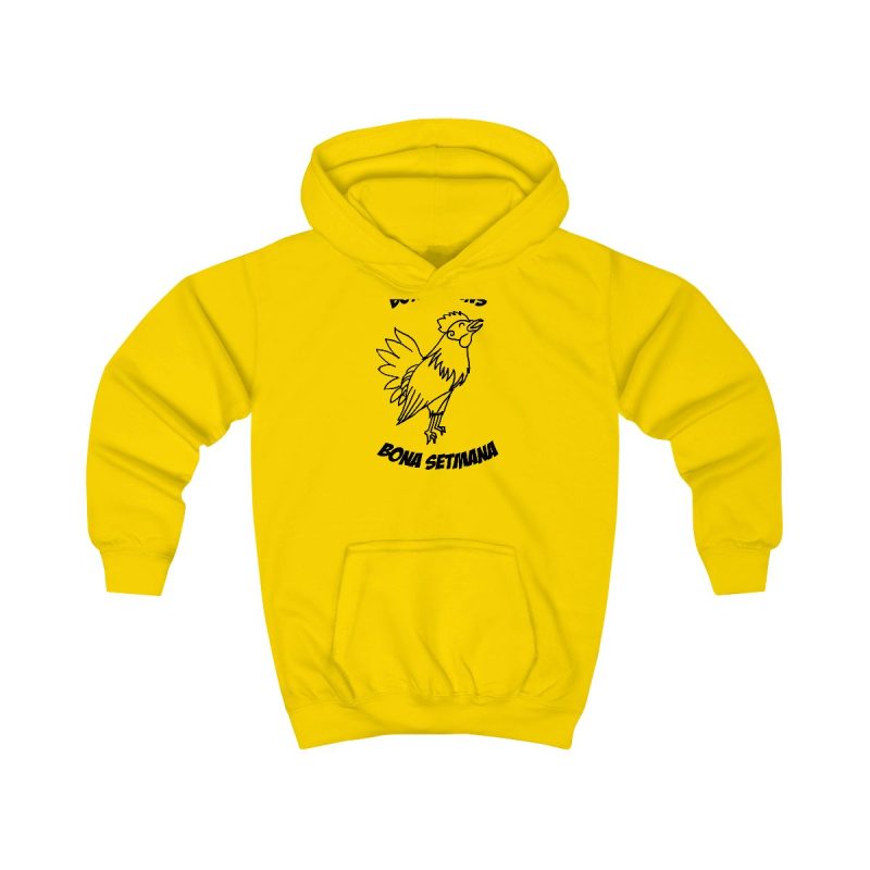 Sudadera con capucha infantil - Amarillo sol - Camiseta «Bon dilluns, bona setmana»