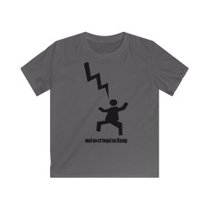 Camiseta infantil Softstyle - Gris marengo - Mal no et toqui un llamp