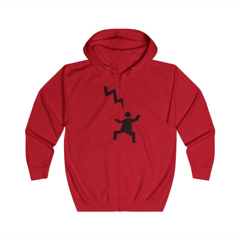 Sudadera con capucha y cremallera - Rojo fuego - Mal no et toqui un llamp
