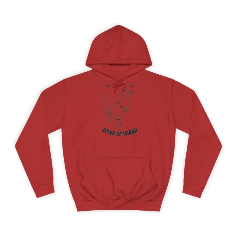 Sudadera universitaria - Rojo fuego - Camiseta «Bon dilluns, bona setmana»