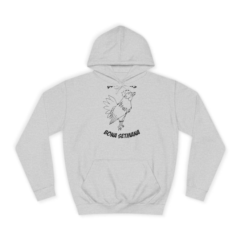 Sudadera universitaria - Gris jaspeado claro - Camiseta «Bon dilluns, bona setmana»