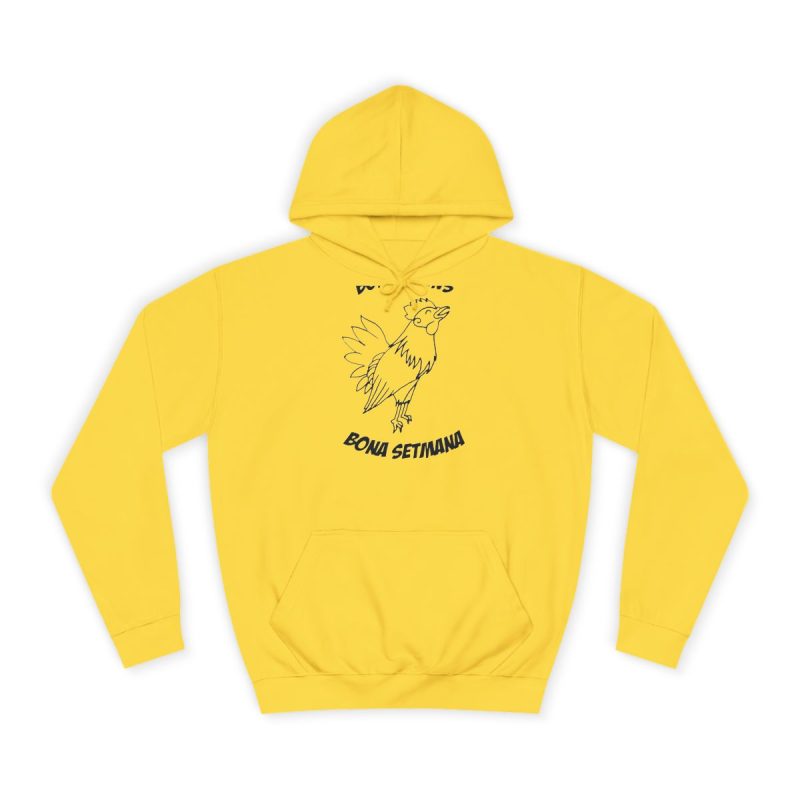 Sudadera universitaria - Amarillo sol - Camiseta «Bon dilluns, bona setmana»