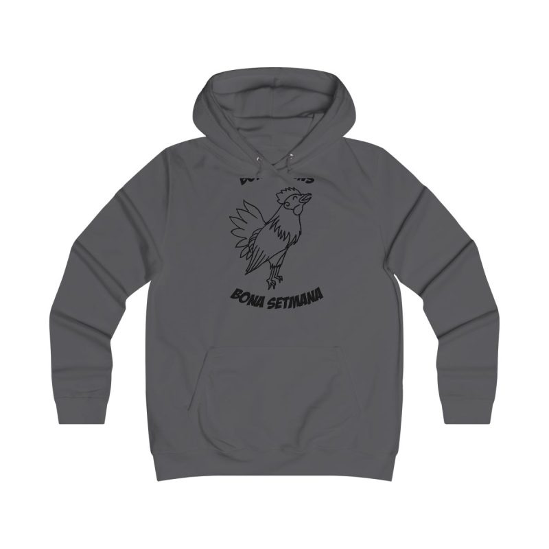 Sudadera universitaria mujer - Gris marengo - Camiseta «Bon dilluns, bona setmana»