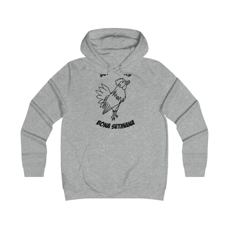 Sudadera universitaria mujer - Gris jaspeado claro - Camiseta «Bon dilluns, bona setmana»