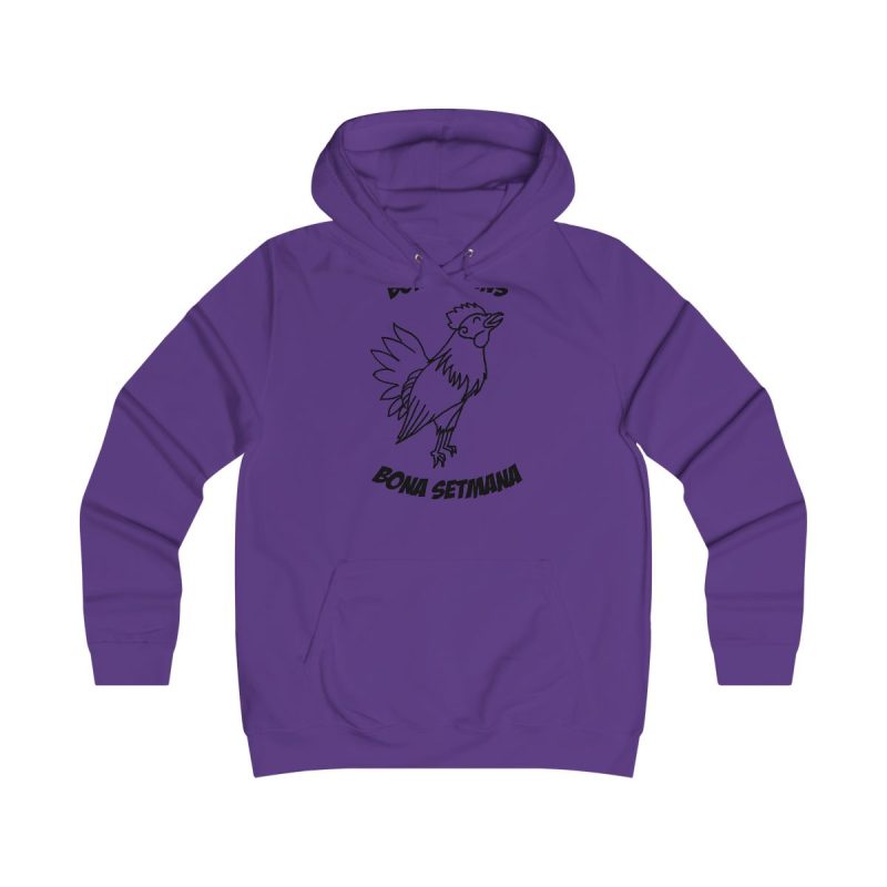 Sudadera universitaria mujer - Morado - Camiseta «Bon dilluns, bona setmana»