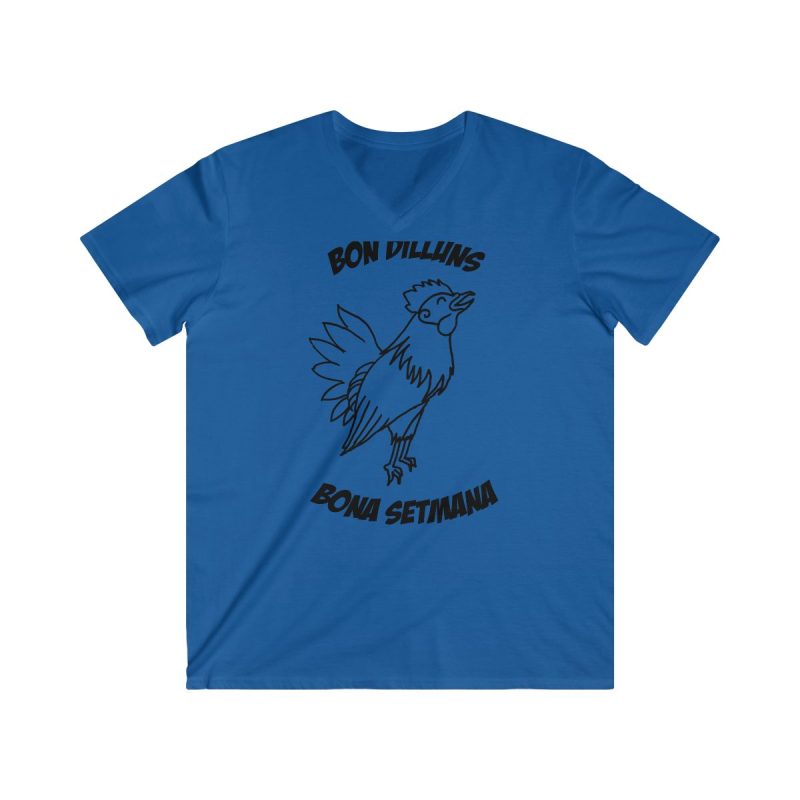 Camiseta hombre entallada cuello de pico - Azul royal - Camiseta «Bon dilluns, bona setmana»