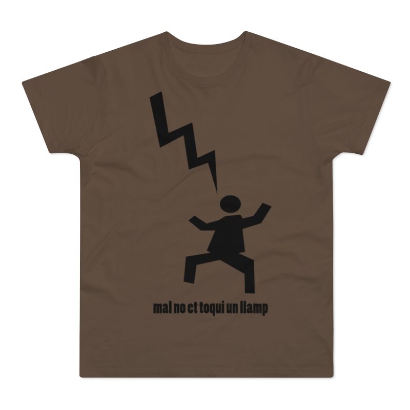 Camiseta hombre punto liso - Marron chocolate - Mal no et toqui un llamp