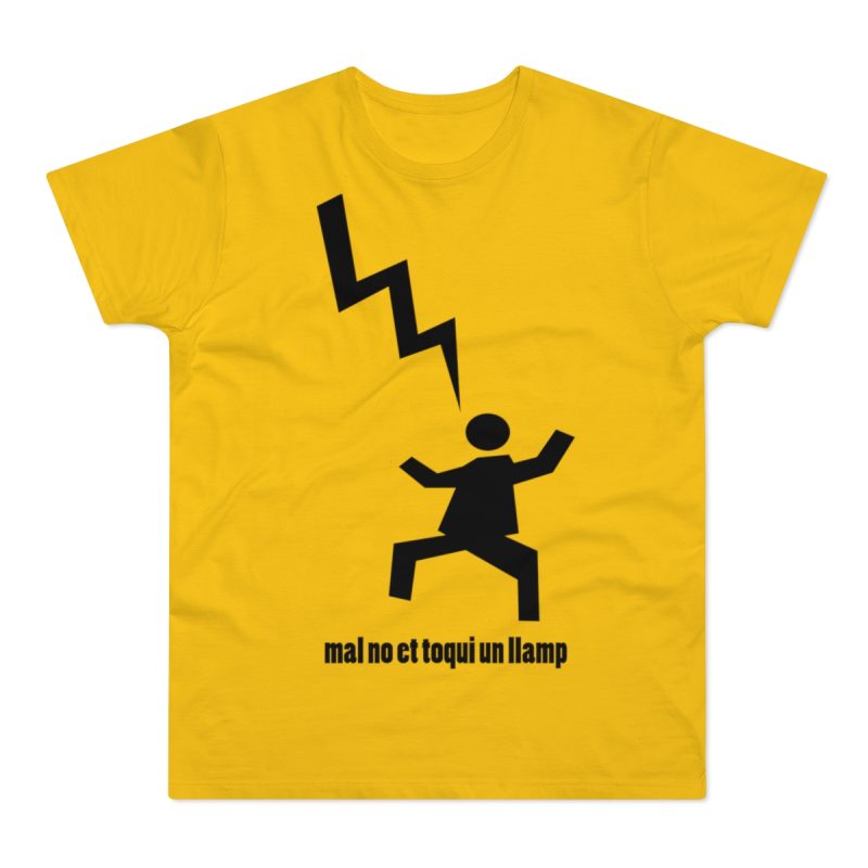 Camiseta hombre punto liso - Amarillo dorado - Mal no et toqui un llamp