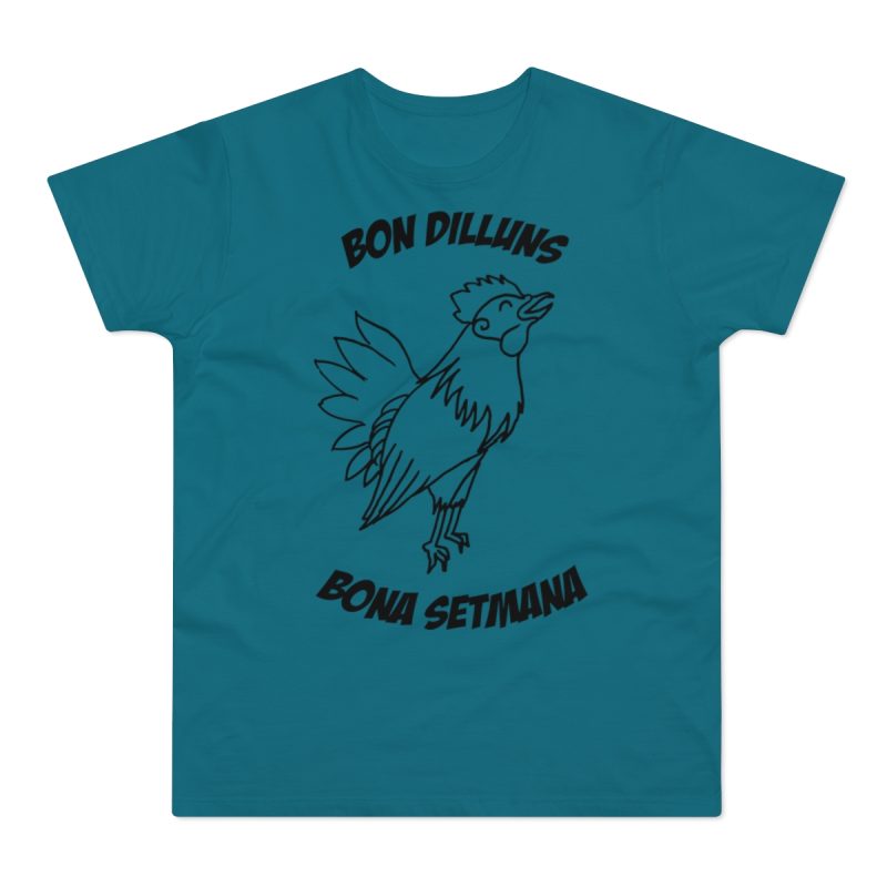 Camiseta hombre punto liso - Azul diva - Camiseta «Bon dilluns, bona setmana»