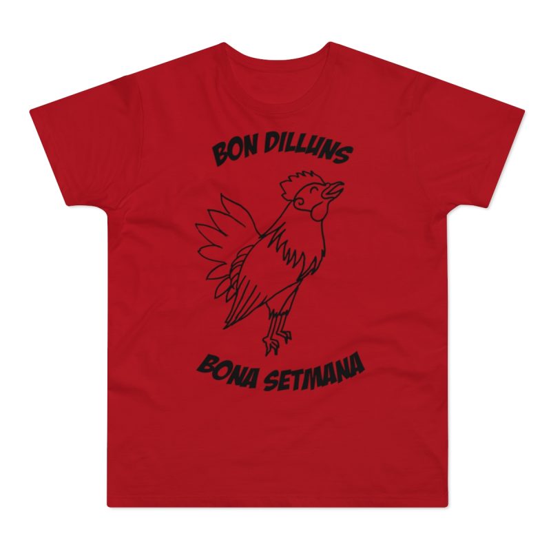 Camiseta hombre punto liso - Rojo - Camiseta «Bon dilluns, bona setmana»