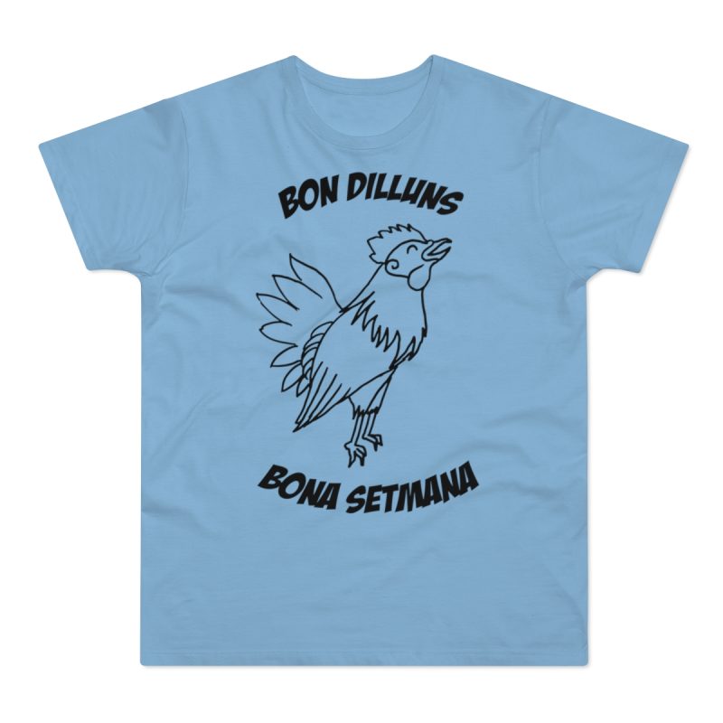 Camiseta hombre punto liso - Azul cielo - Camiseta «Bon dilluns, bona setmana»