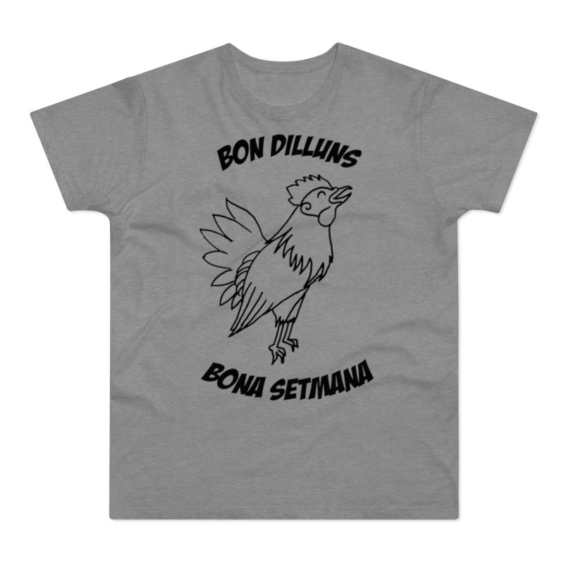 Camiseta hombre punto liso - Gris deportivo jaspeado - Camiseta «Bon dilluns, bona setmana»