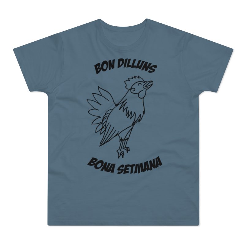 Camiseta hombre punto liso - Azul piedra - Camiseta «Bon dilluns, bona setmana»
